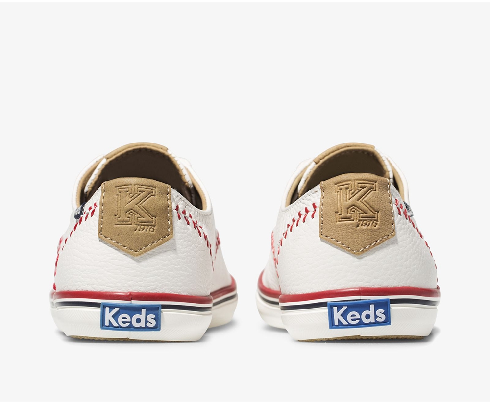 Keds Sneakers White - Champion Pennant Leather - Womens CHEKDO-847